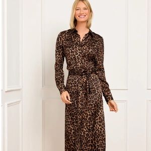 Leopard Print Long Sleeve Dress